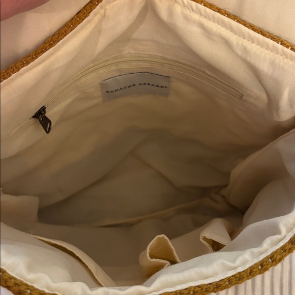 Geometric Patterned Tan and Cream Backpack - Picture 5 of 6